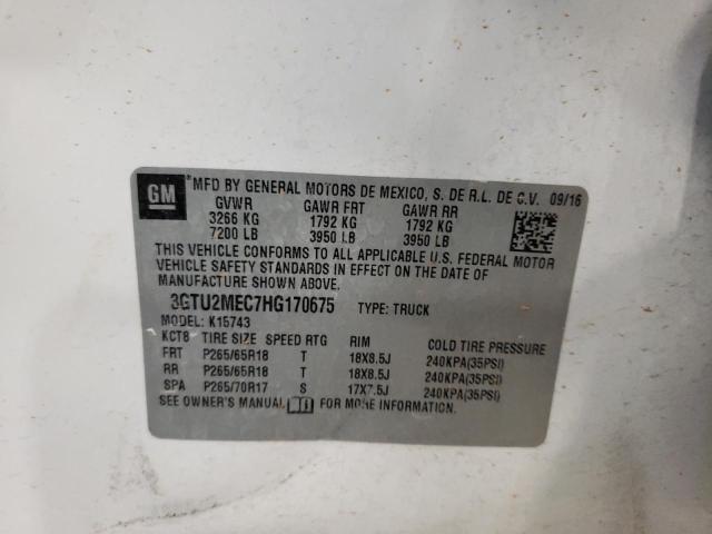 Photo 10 from auction – 2017 GMC SIERRA K15 with VIN 3GTU2MEC7HG170675