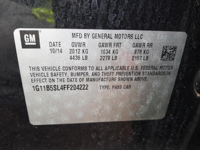 Photo 10 from auction – 2015 CHEVROLET MALIBU LS with VIN 1G11B5SL4FF204222