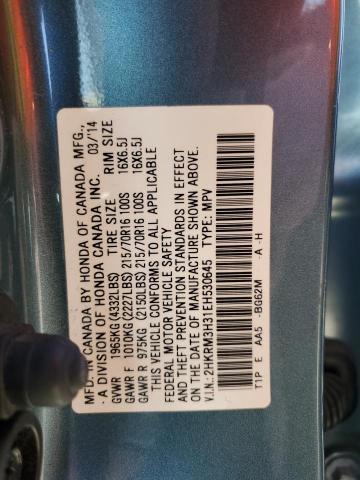 Photo 10 from auction – 2014 HONDA CR-V LX with VIN 2HKRM3H31EH530645