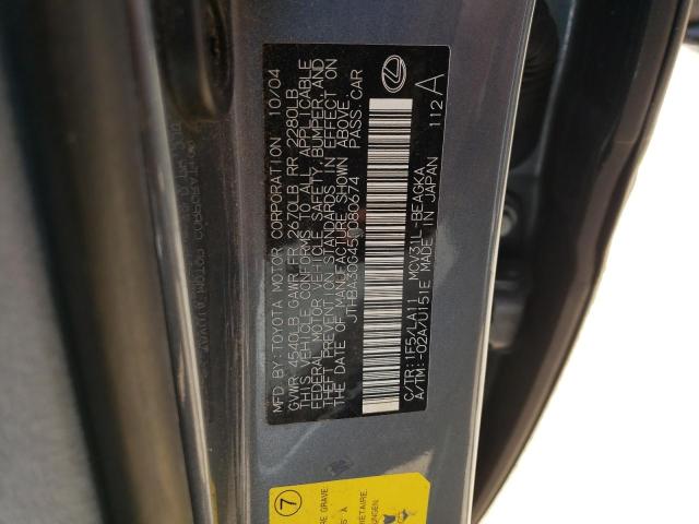 Photo 10 from auction – 2005 LEXUS ES 330 with VIN JTHBA30G455080674