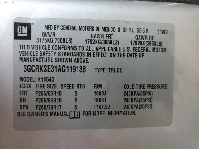 Photo 10 from auction – 2010 CHEVROLET SILVERADO with VIN 3GCRKSE31AG119138