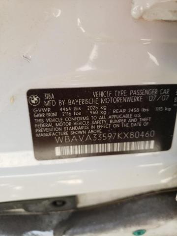 Photo 10 from auction – 2007 BMW 328 I with VIN WBAVA33597KX80460