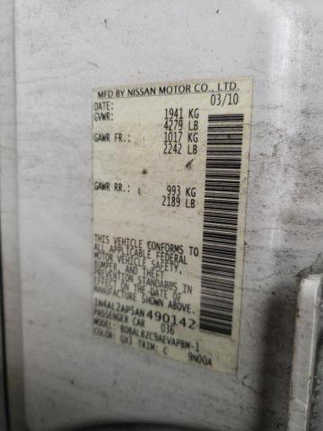 Photo 10 from auction – 2010 NISSAN ALTIMA BAS with VIN 1N4AL2AP5AN490142