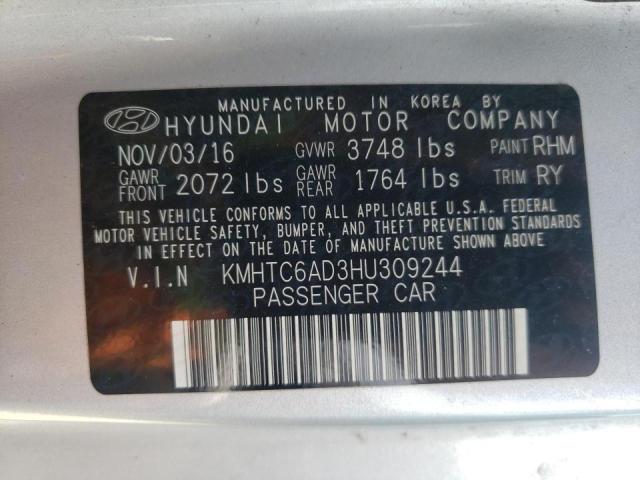 Photo 10 from auction – 2017 HYUNDAI VELOSTER with VIN KMHTC6AD3HU309244