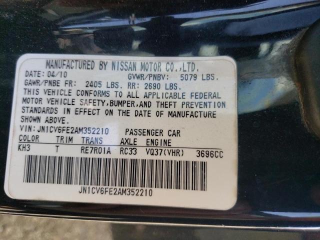 Photo 10 from auction – 2010 INFINITI G37 BASE with VIN JN1CV6FE2AM352210