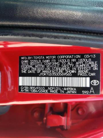 Photo 10 from auction – 2013 TOYOTA YARIS with VIN JTDKTUD35DD569565