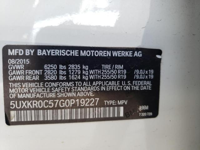 Photo 10 from auction – 2016 BMW X5 XDRIVE3 with VIN 5UXKR0C57G0P19227