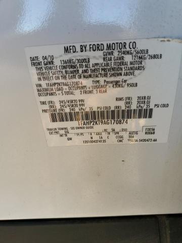 Photo 10 from auction – 2010 FORD TAURUS SHO with VIN 1FAHP2KT9AG170874