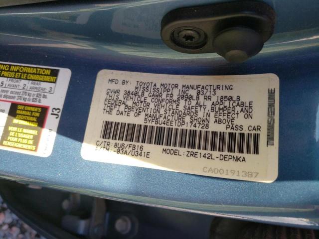 Photo 10 from auction – 2013 TOYOTA COROLLA BA with VIN 5YFBU4EE1DP174728