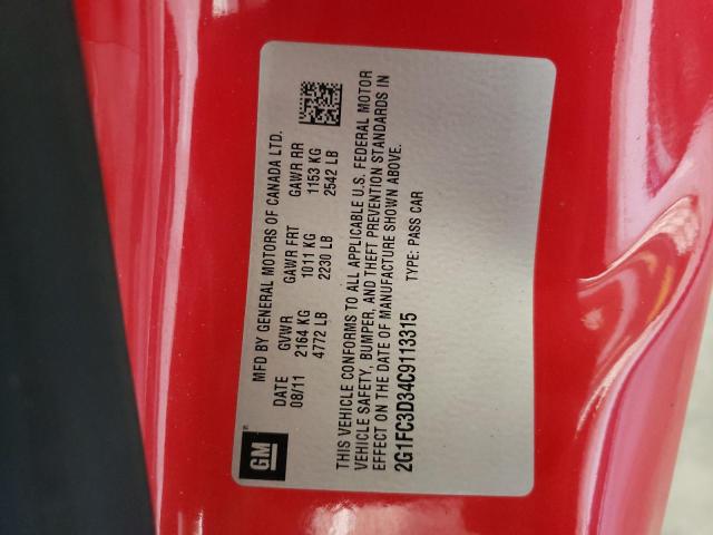 Photo 10 from auction – 2012 CHEVROLET CAMARO LT with VIN 2G1FC3D34C9113315