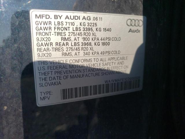 Photo 10 from auction – 2012 AUDI Q7 PRESTIG with VIN WA1VMAFE1CD000938