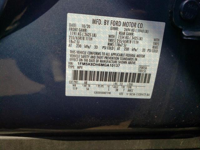 Photo 10 from auction – 2021 FORD EXPLORER X with VIN 1FMSK8DH6MGA10137