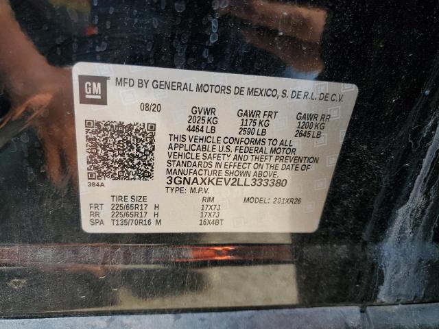 Photo 10 from auction – 2020 CHEVROLET EQUINOX LT with VIN 3GNAXKEV2LL333380