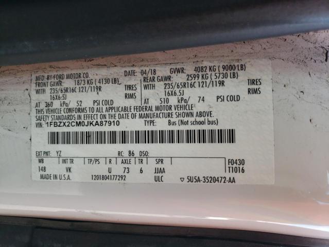 Photo 10 from auction – 2018 FORD TRANSIT T- with VIN 1FBZX2CM0JKA87910