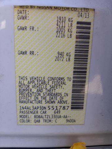 Photo 10 from auction – 2013 NISSAN ALTIMA 2.5 with VIN 1N4AL3AP3DN551787