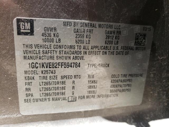 Photo 10 from auction – 2015 CHEVROLET SILVERADO with VIN 1GC1KVE82FF594784