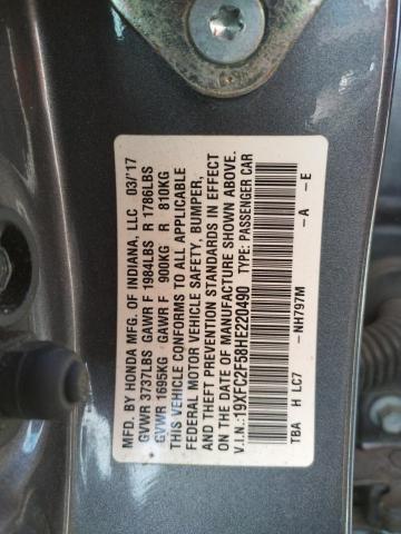 Photo 10 from auction – 2017 HONDA CIVIC LX with VIN 19XFC2F58HE220490