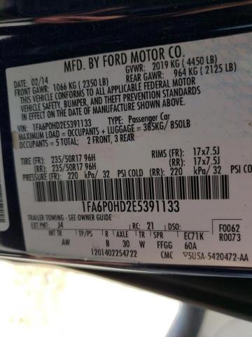 Photo 10 from auction – 2014 FORD FUSION SE with VIN 1FA6P0HD2E5391133