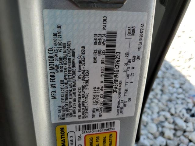 Photo 10 from auction – 2016 FORD FUSION SE with VIN 3FA6P0H94GR396233