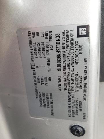 Photo 10 from auction – 2008 CHEVROLET EQUINOX LS with VIN 2CNDL23F786301013