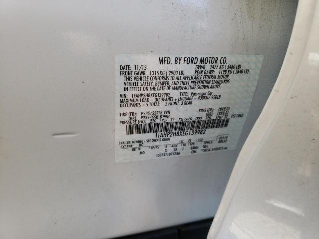 Photo 10 from auction – 2014 FORD TAURUS SEL with VIN 1FAHP2H8XEG139982