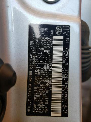Photo 10 from auction – 2015 TOYOTA COROLLA L with VIN 2T1BURHE1FC296503