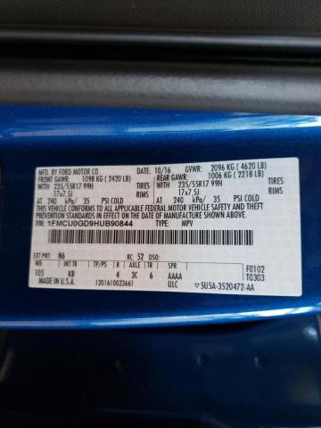 Photo 10 from auction – 2017 FORD ESCAPE SE with VIN 1FMCU0GD9HUB90844