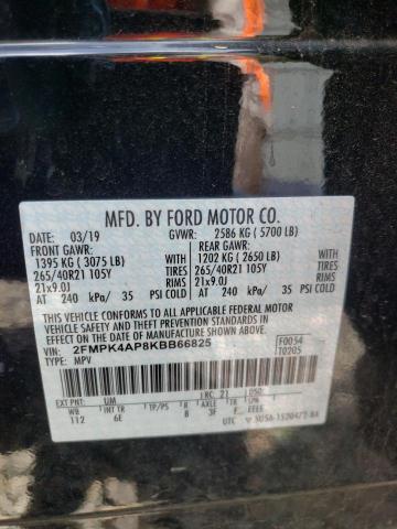 Photo 10 from auction – 2019 FORD EDGE ST with VIN 2FMPK4AP8KBB66825