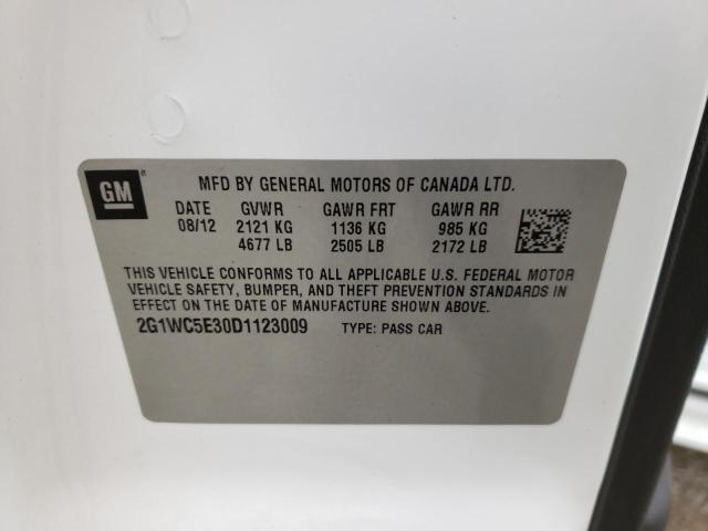 Photo 10 from auction – 2013 CHEVROLET IMPALA LTZ with VIN 2G1WC5E30D1123009