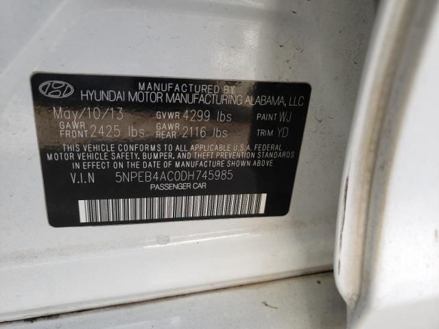 Photo 10 from auction – 2013 HYUNDAI SONATA GLS with VIN 5NPEB4AC0DH745985