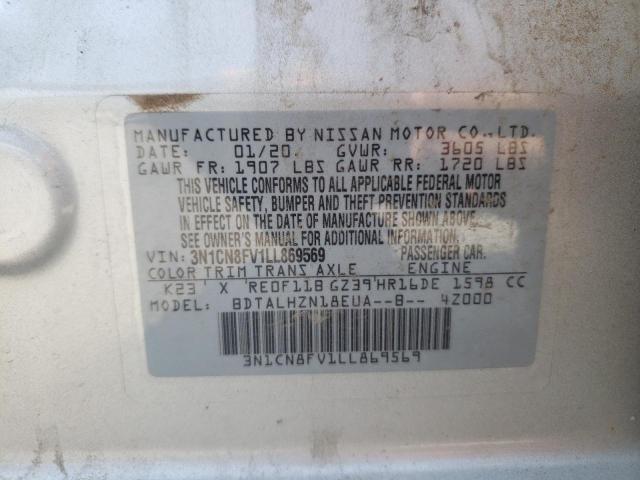 Photo 10 from auction – 2020 NISSAN VERSA SR with VIN 3N1CN8FV1LL869569