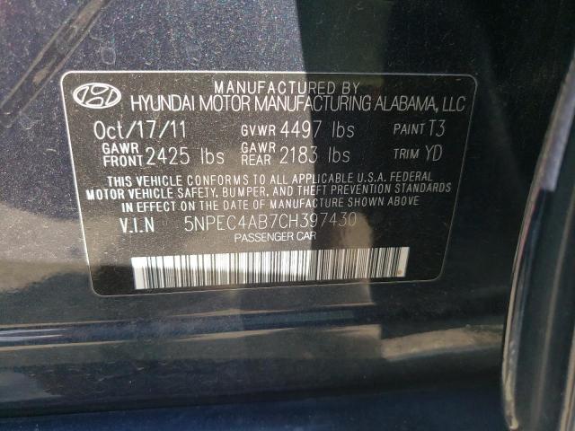 Photo 10 from auction – 2012 HYUNDAI SONATA SE with VIN 5NPEC4AB7CH397430