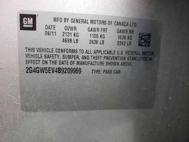 Photo 10 from auction – 2011 BUICK REGAL CXL with VIN 2G4GW5EV4B9209969