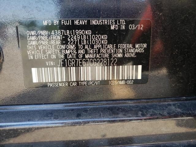 Photo 10 from auction – 2012 SUBARU IMPREZA WR with VIN JF1GR7E67CG228122