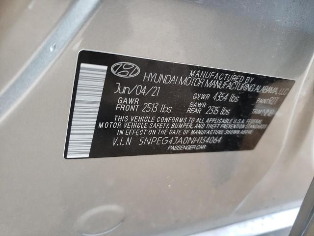 Photo 10 from auction – 2022 HYUNDAI SONATA SE with VIN 5NPEG4JA0NH134064
