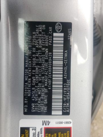 Photo 10 from auction – 2011 TOYOTA CAMRY BASE with VIN 4T4BF3EK8BR089428