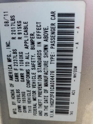 Photo 10 from auction – 2012 HONDA ACCORD SE with VIN 1HGCP2F61CA004476