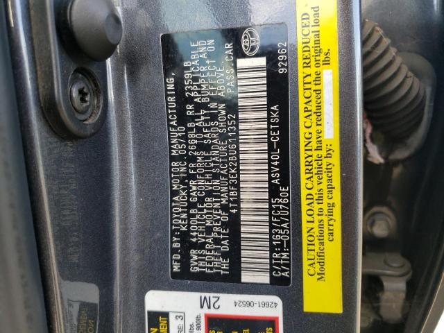Photo 10 from auction – 2011 TOYOTA CAMRY BASE with VIN 4T1BF3EK2BU611352