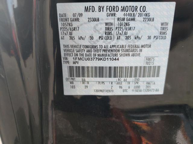 Photo 10 from auction – 2009 FORD ESCAPE XLT with VIN 1FMCU03779KD11044