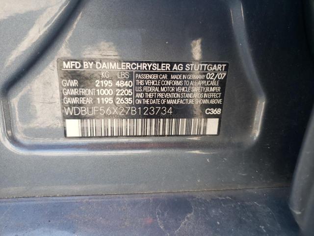 Photo 10 from auction – 2007 MERCEDES-BENZ E 350 with VIN WDBUF56X27B123734