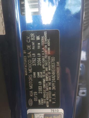 Photo 10 from auction – 2019 KIA FORTE FE with VIN 3KPF24AD4KE083780
