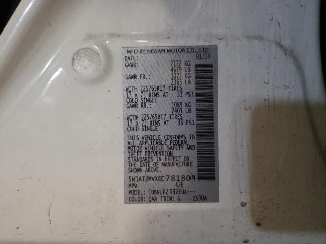Photo 10 from auction – 2014 NISSAN ROGUE S with VIN 5N1AT2MVXEC781804