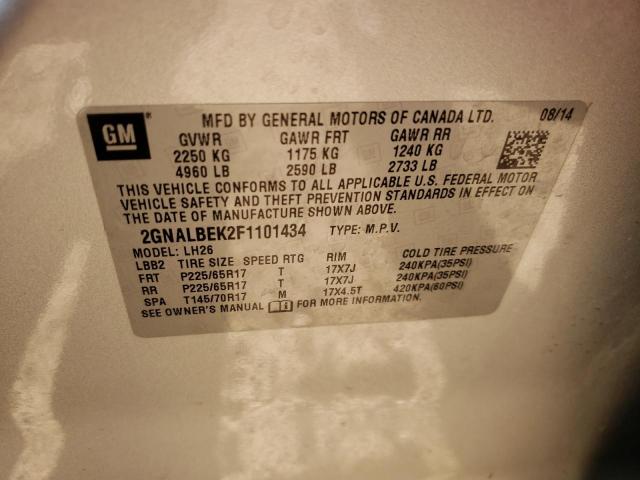 Photo 10 from auction – 2015 CHEVROLET EQUINOX LT with VIN 2GNALBEK2F1101434