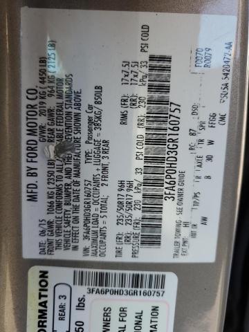 Photo 10 from auction – 2016 FORD FUSION SE with VIN 3FA6P0HD3GR160757