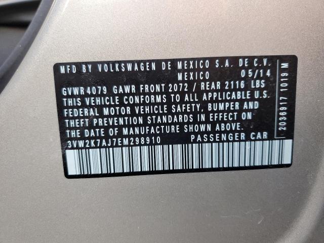Photo 10 from auction – 2014 VOLKSWAGEN JETTA BASE with VIN 3VW2K7AJ7EM298910