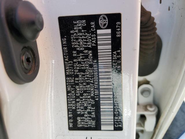 Photo 10 from auction – 2013 TOYOTA CAMRY L with VIN 4T1BF1FK0DU656974