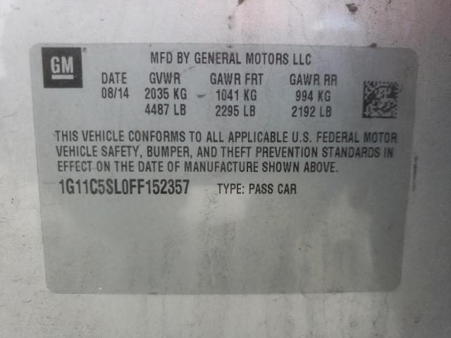 Photo 10 from auction – 2015 CHEVROLET MALIBU 1LT with VIN 1G11C5SL0FF152357