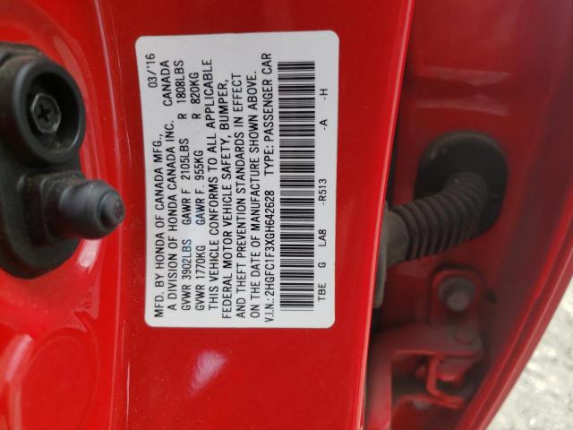 Photo 10 from auction – 2016 HONDA CIVIC EX with VIN 2HGFC1F3XGH642628