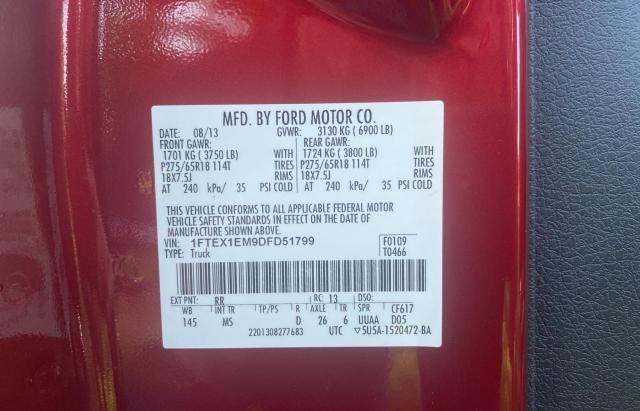 Photo 10 from auction – 2013 FORD F150 SUPER with VIN 1FTEX1EM9DFD51799