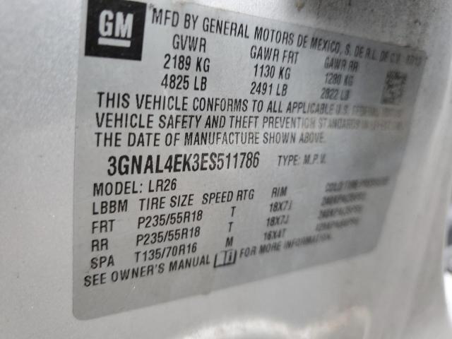 Photo 10 from auction – 2014 CHEVROLET CAPTIVA LT with VIN 3GNAL4EK3ES511786